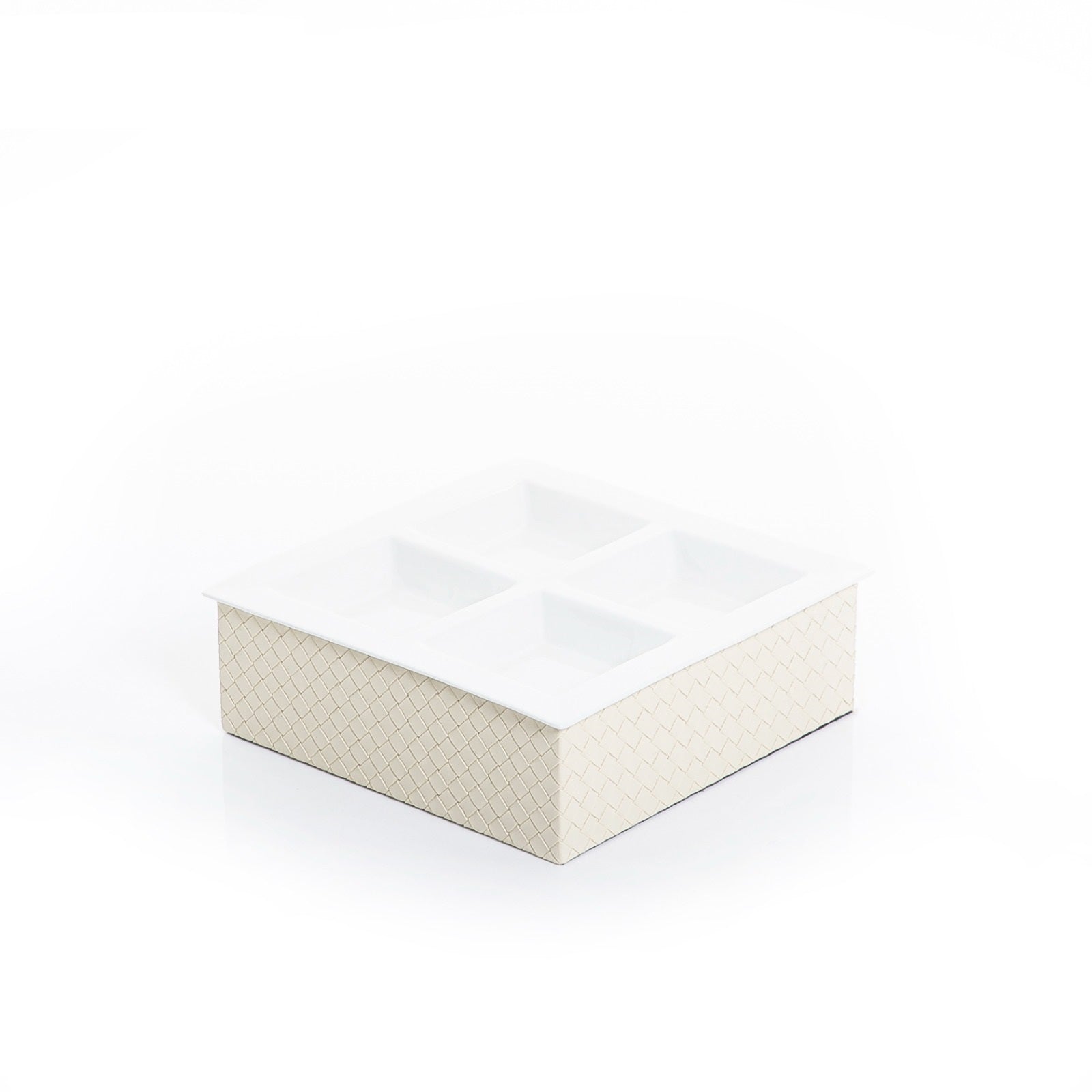 Ceramic Tray with Leather Base - 23.5cm