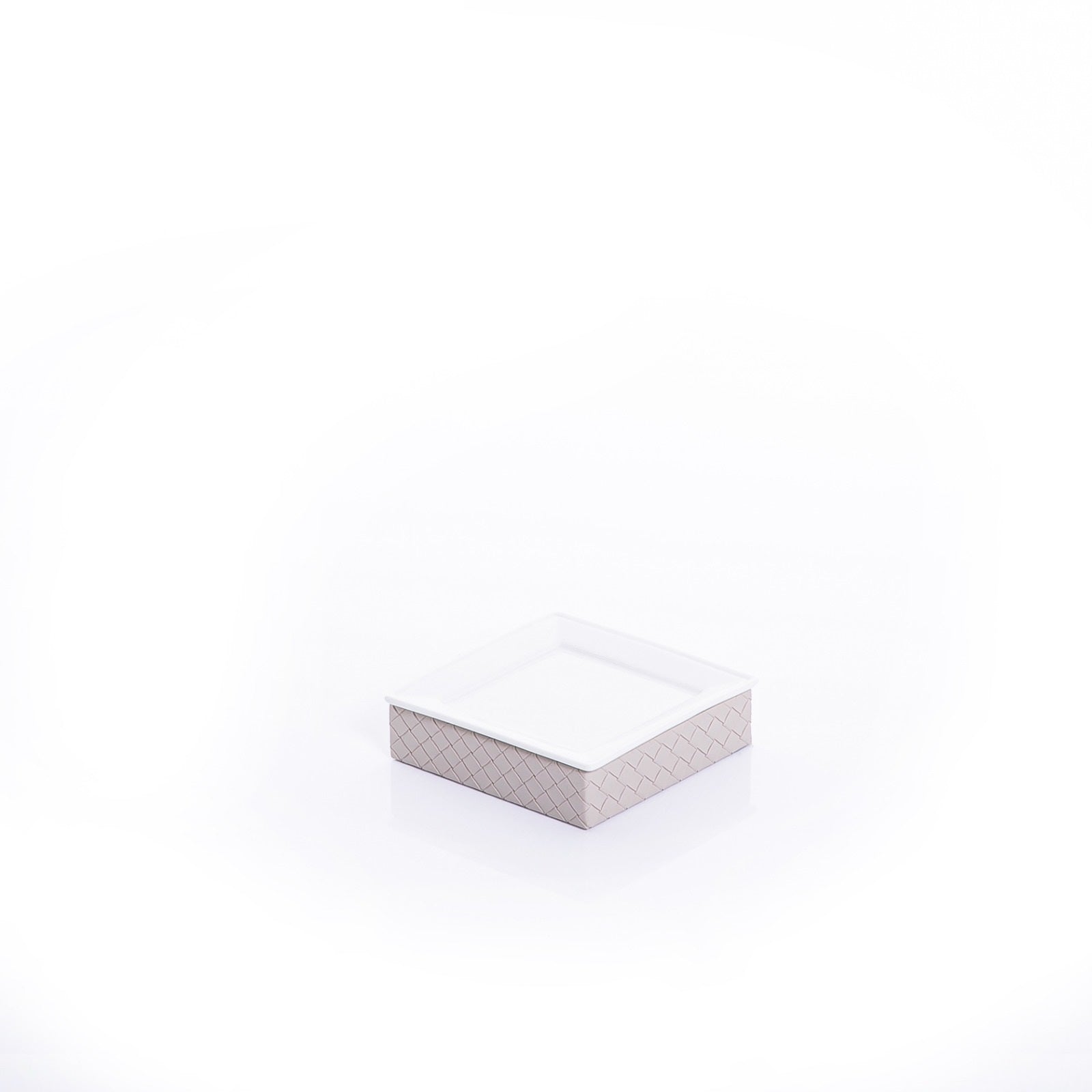 Ceramic Tray with Leather Base - 14cm
