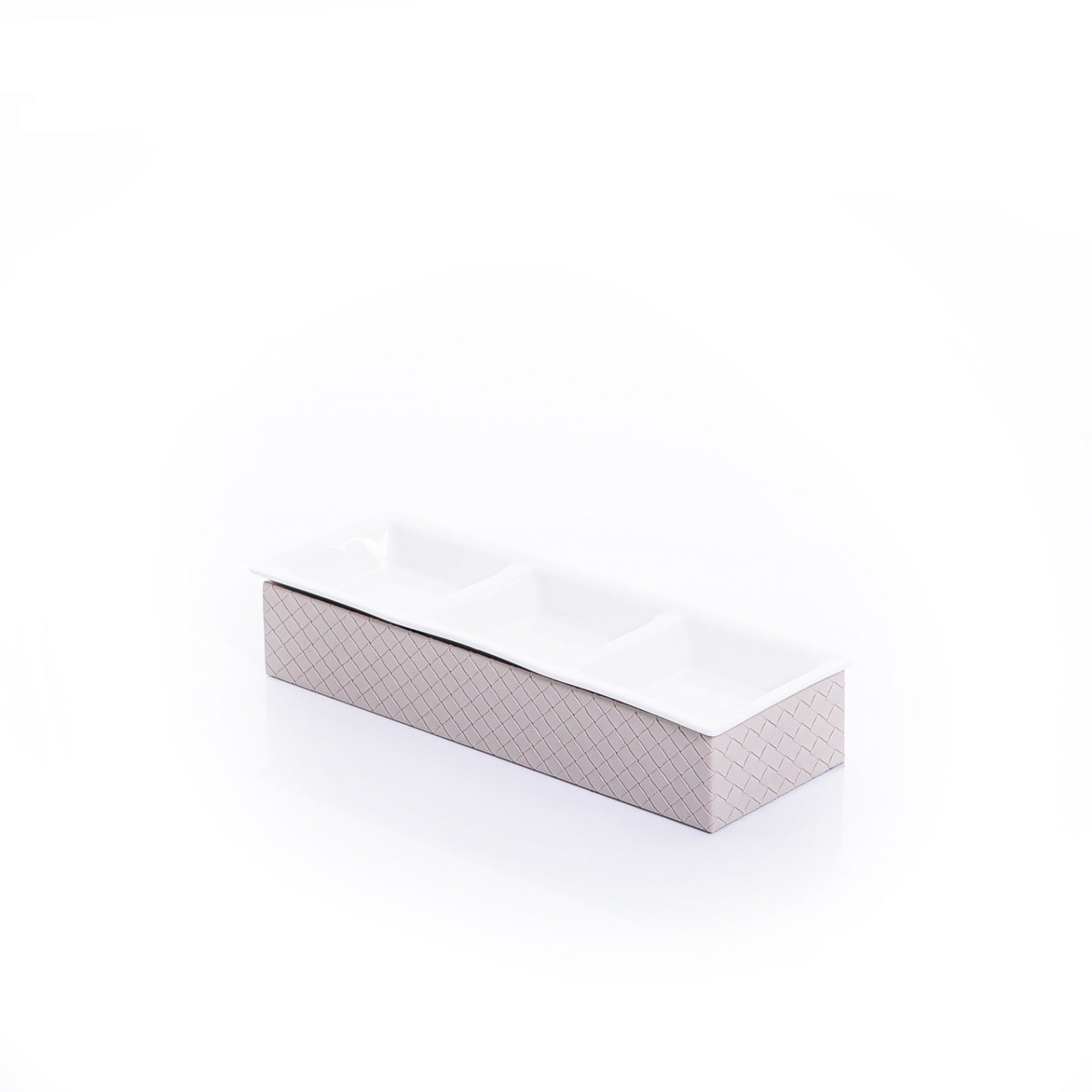 Ceramic Tray with Leather Base - 31cm
