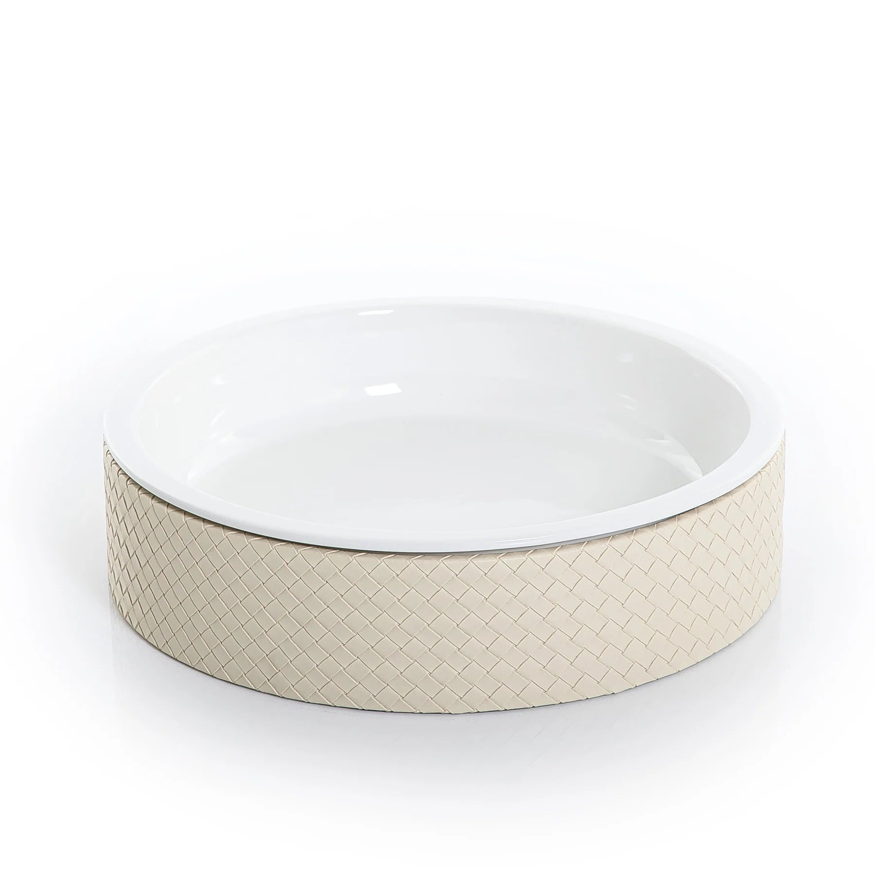 Ceramic Bowl with Leather Base - 34cm
