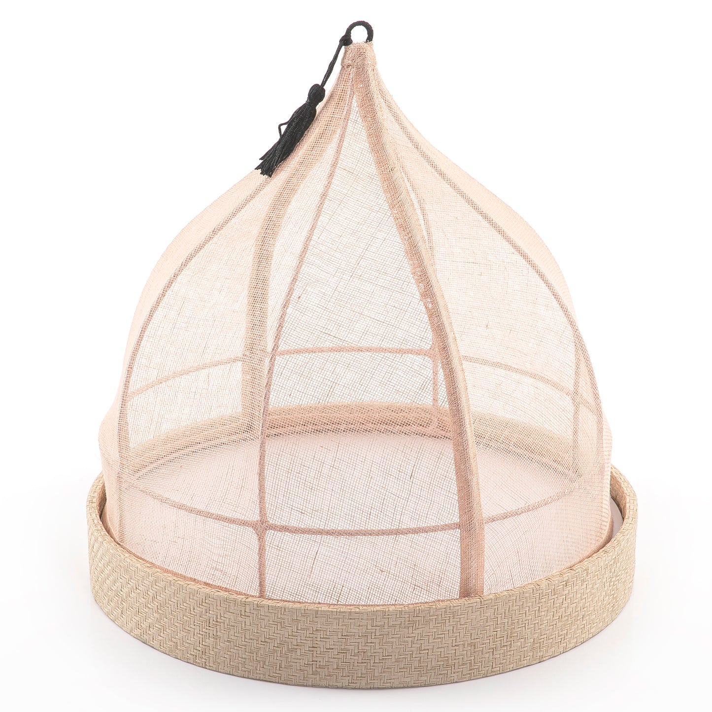 Pink Linen Cover with Rattan Base