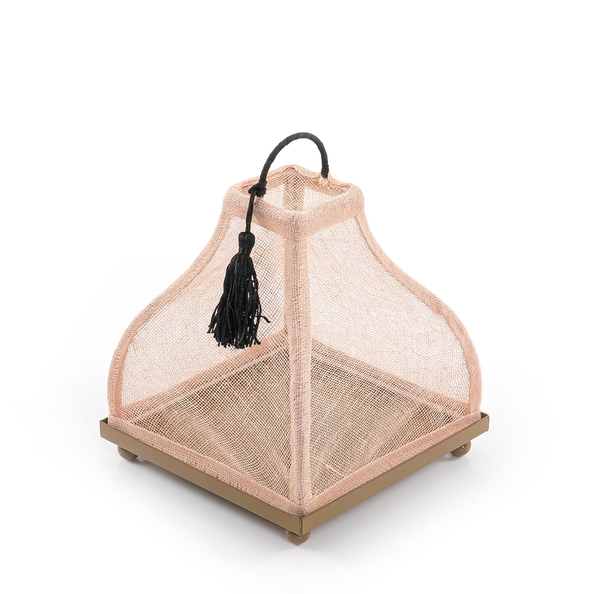 Linen Cover with Metal Base - 20cm