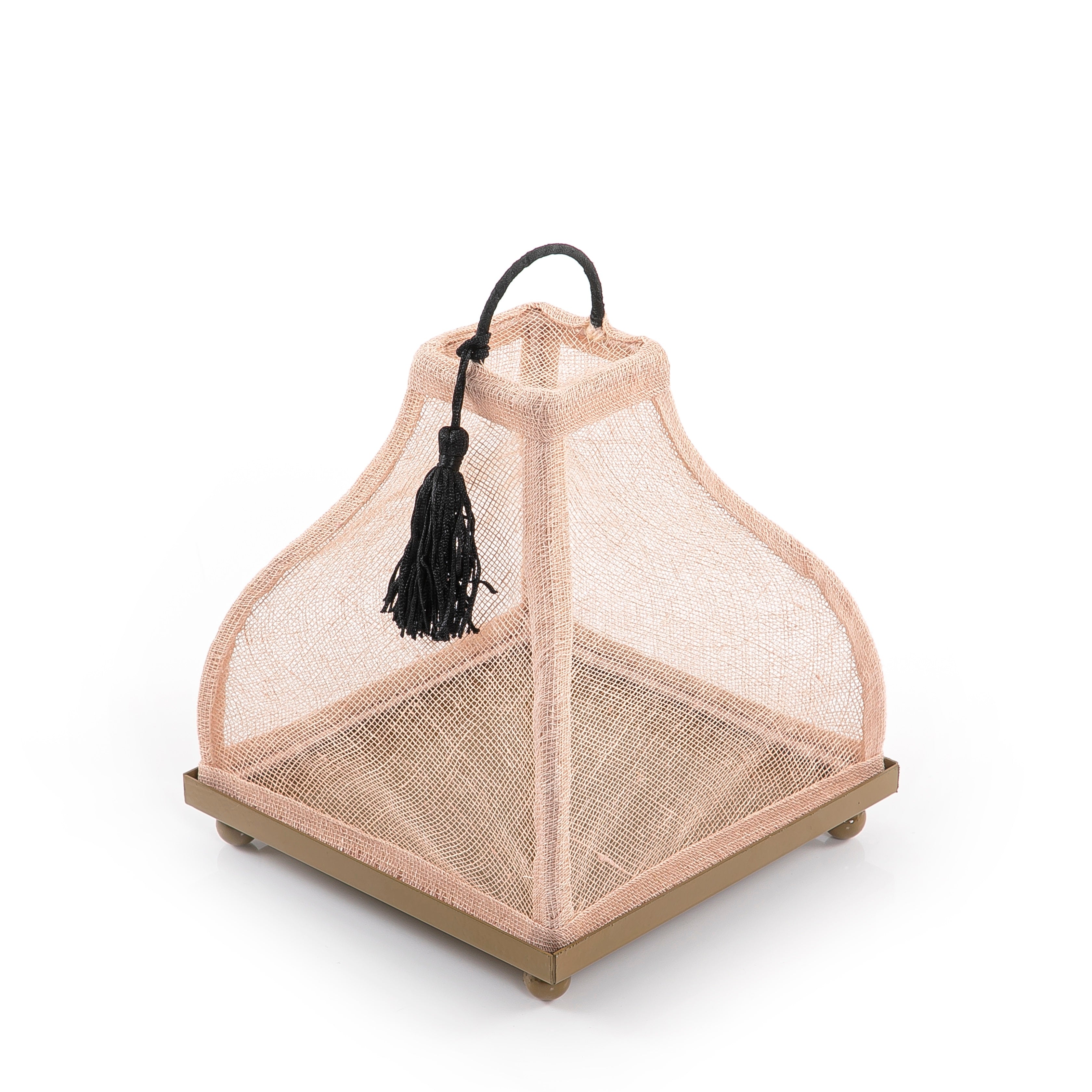 Linen Cover with Metal Base - 20cm