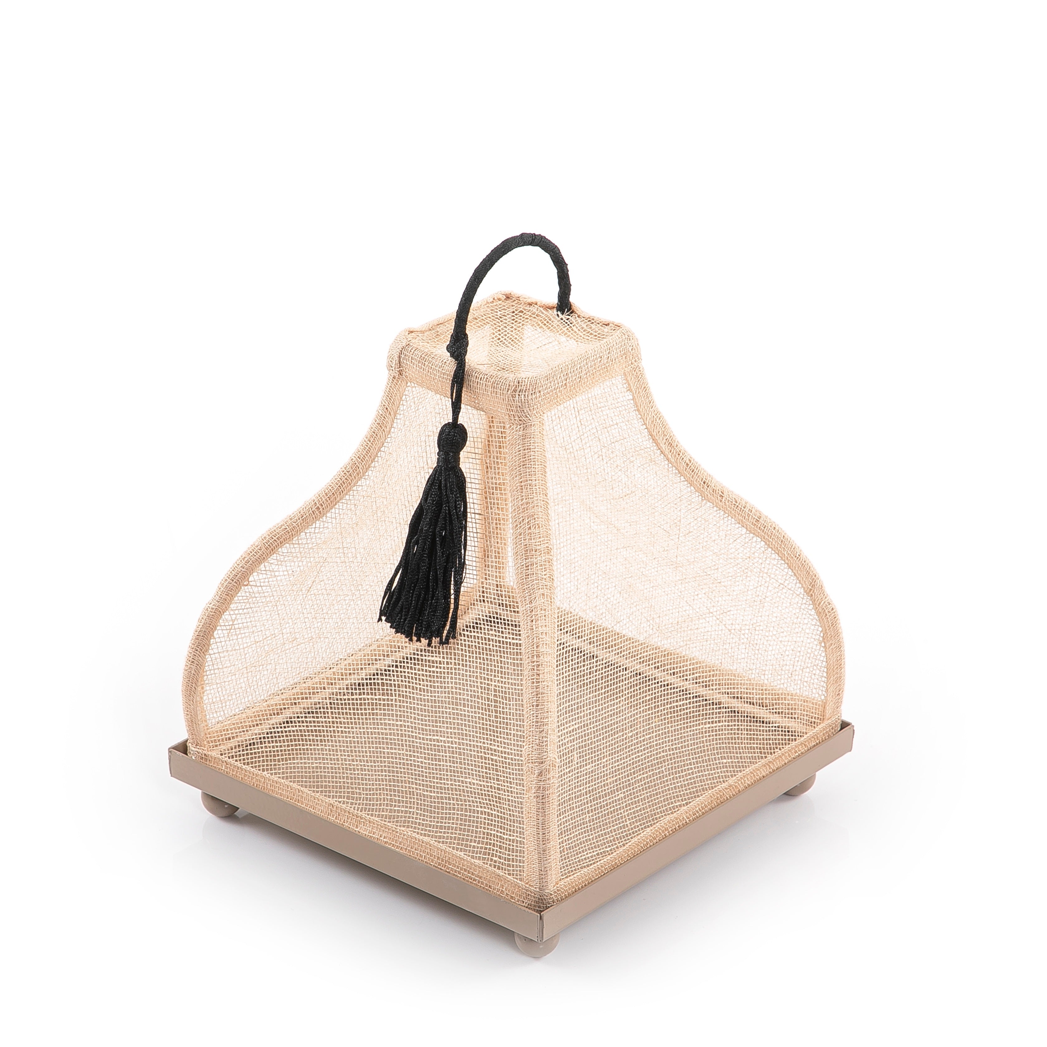 Linen Cover with Metal Base - 20cm