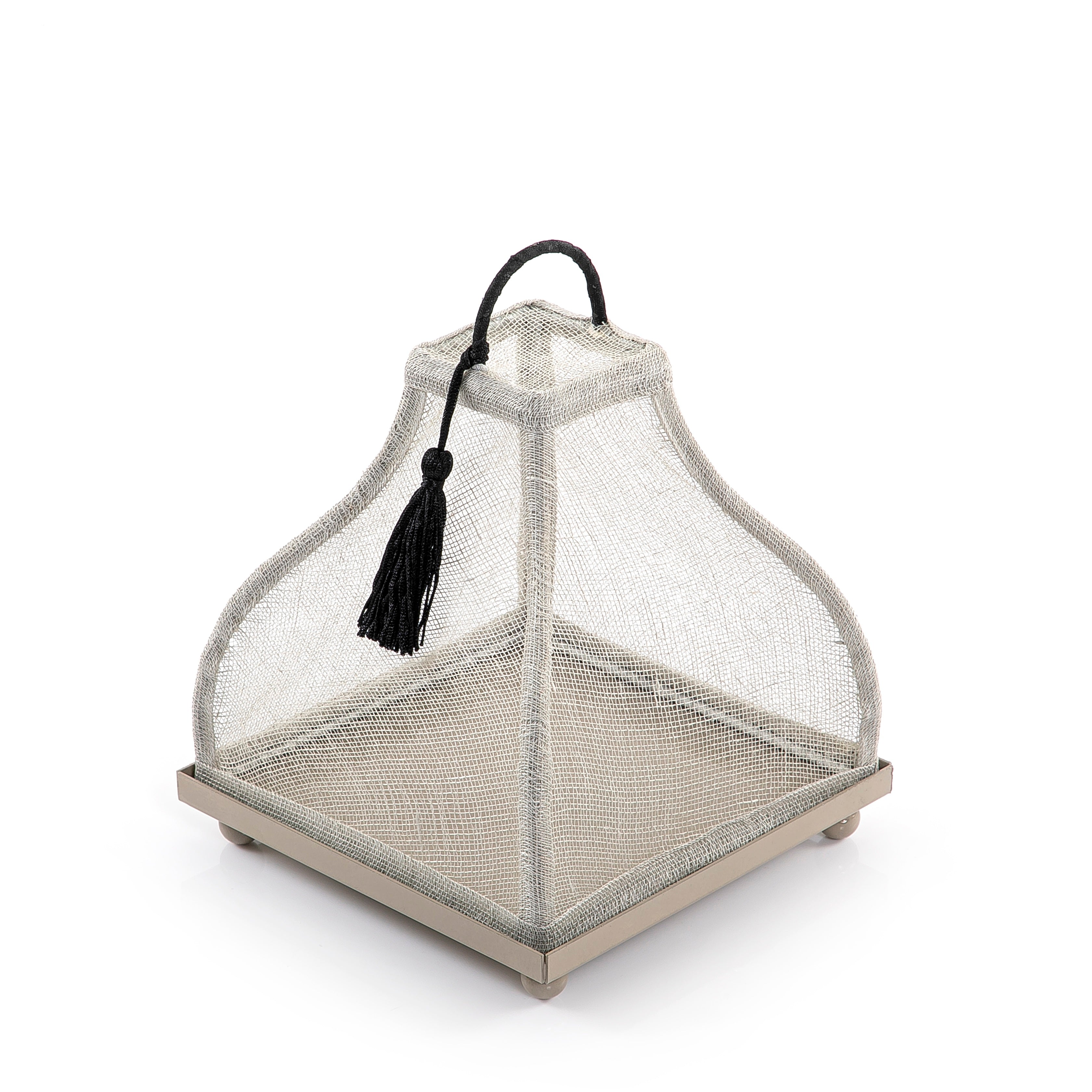 Linen Cover with Metal Base - 20cm