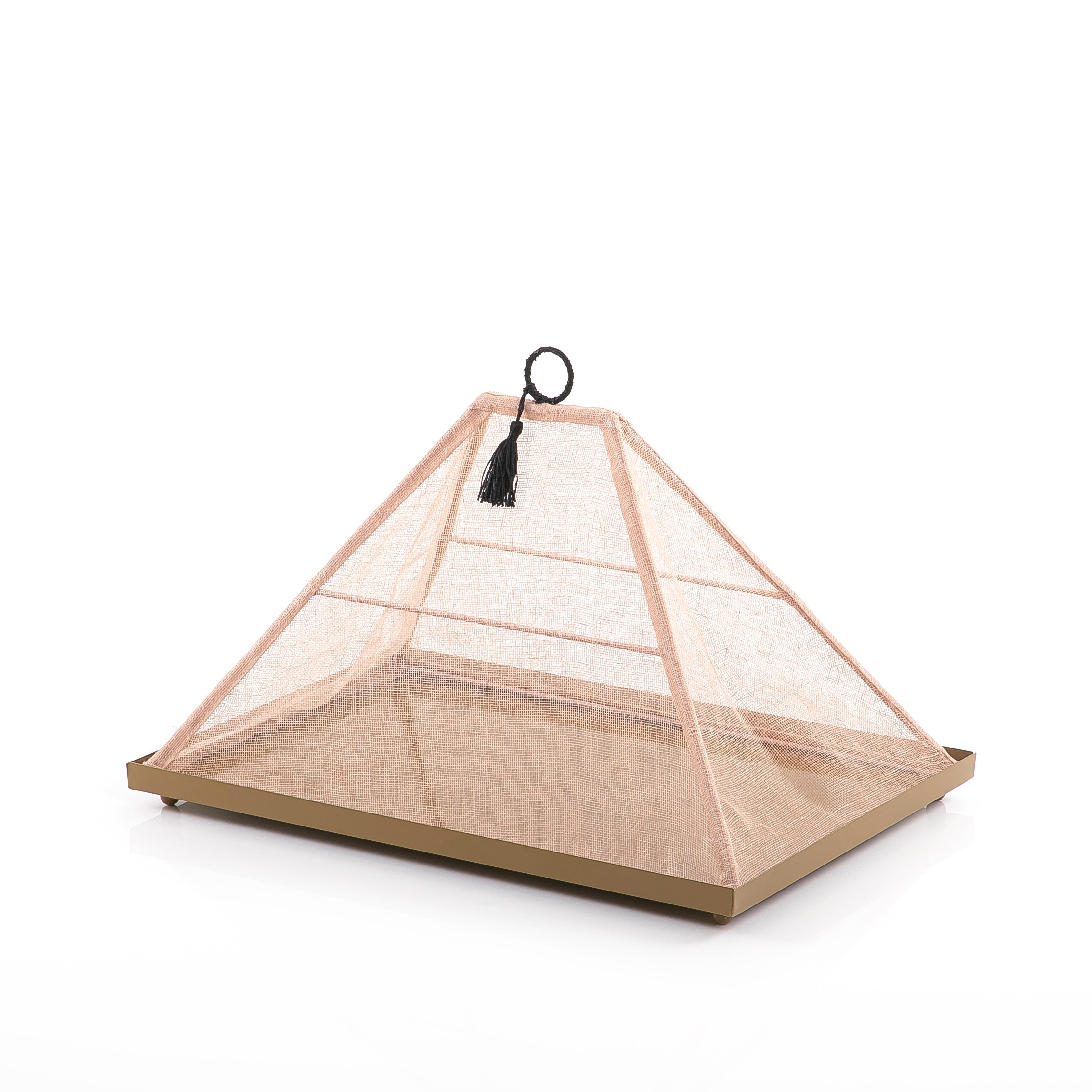 Pink Linen Cover with Metal Base