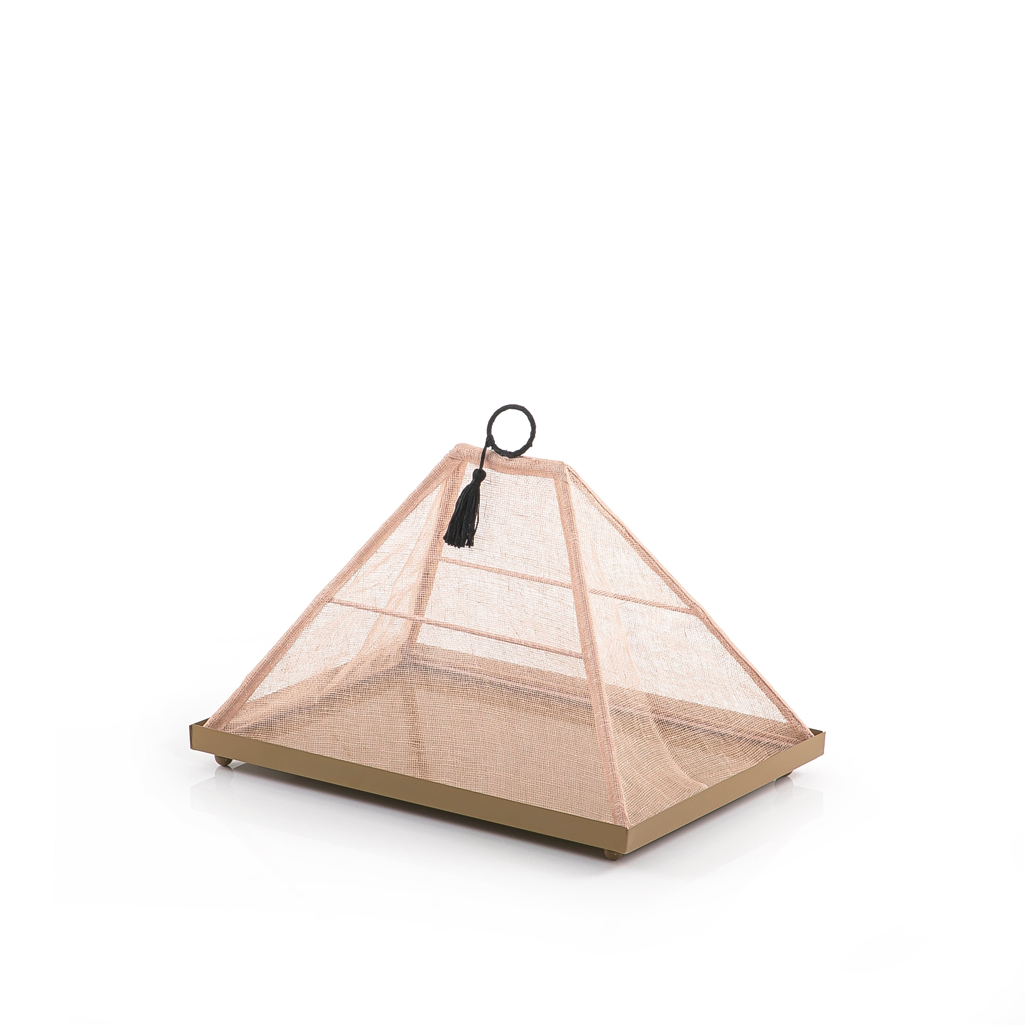Pink Linen Cover with Metal Base