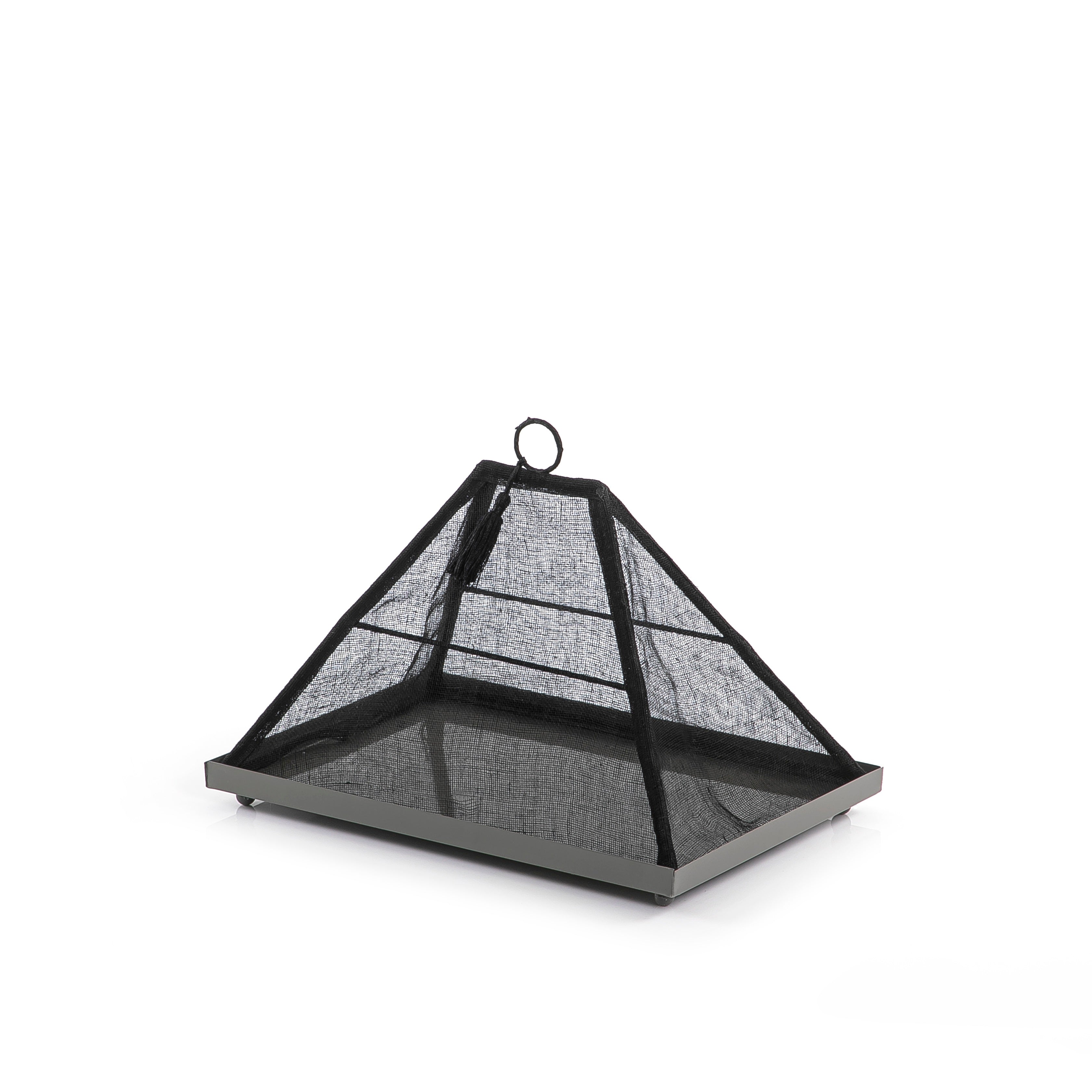 Black Linen Cover with Metal Base