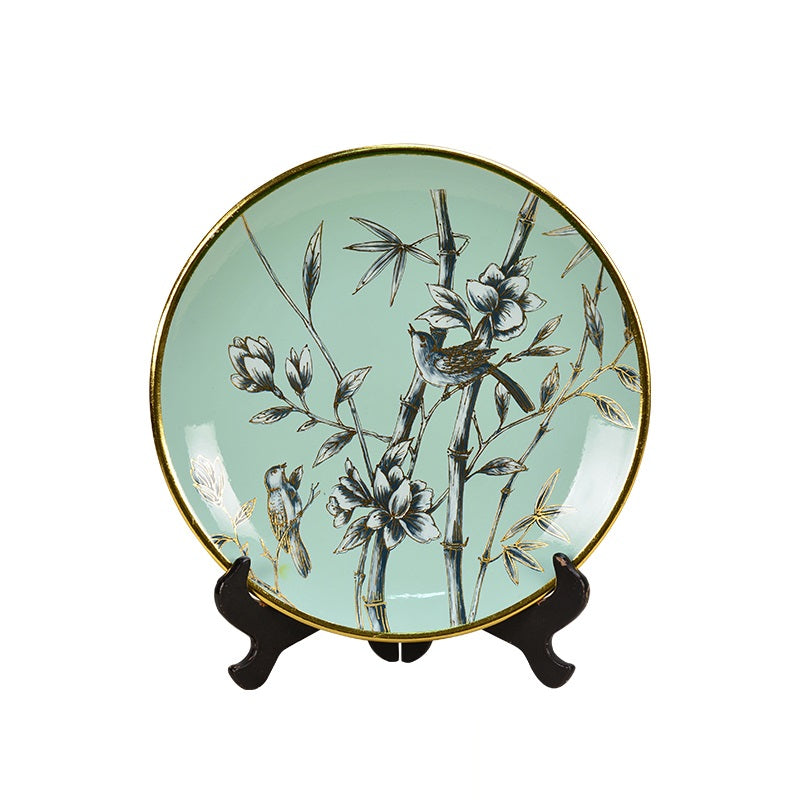 Flower and Bird Ceramic Decor Plate - 36cm