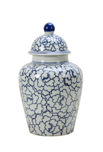 Floral Blue and White Ceramic Ginger Jar - 30cm