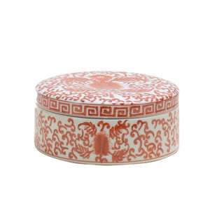 Coral Ceramic Trinket Box - 7cm