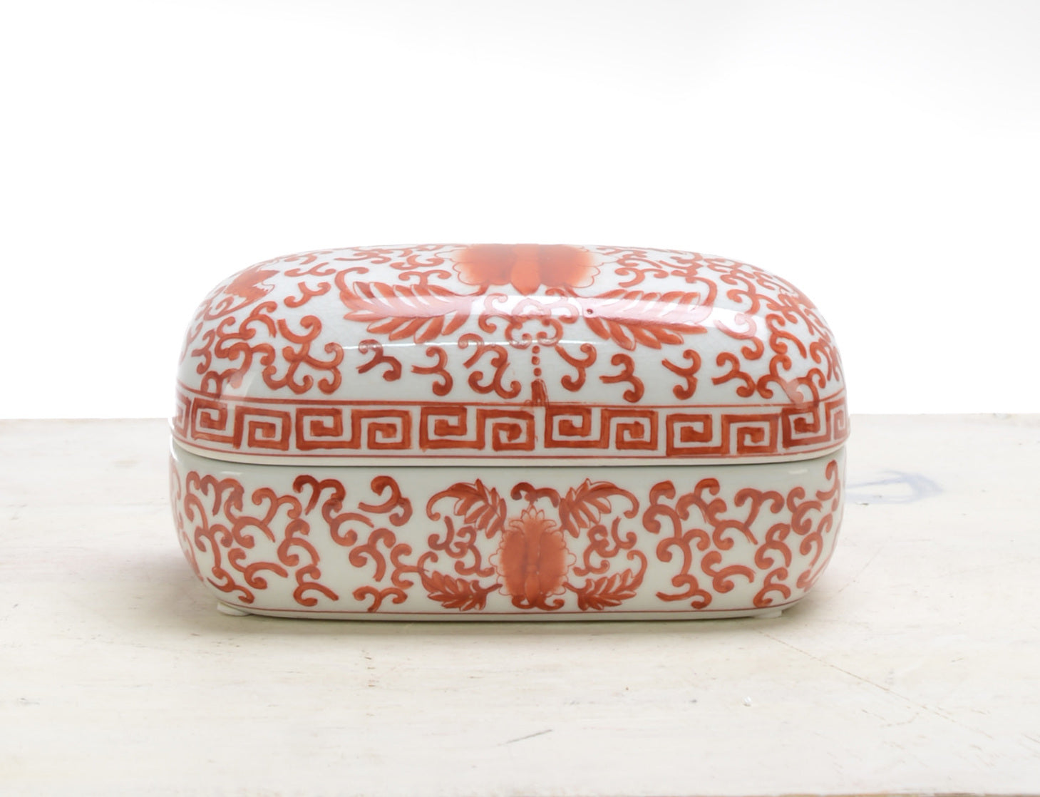 Coral Ceramic Trinket Box