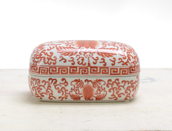 Coral Ceramic Trinket Box