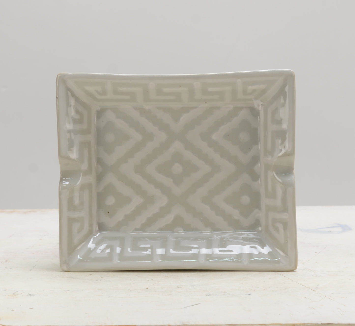 Gray and White Pattern Ceramic Decor Plate - 20cm