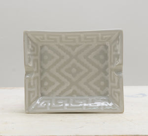 Gray and White Pattern Ceramic Decor Plate - 20cm