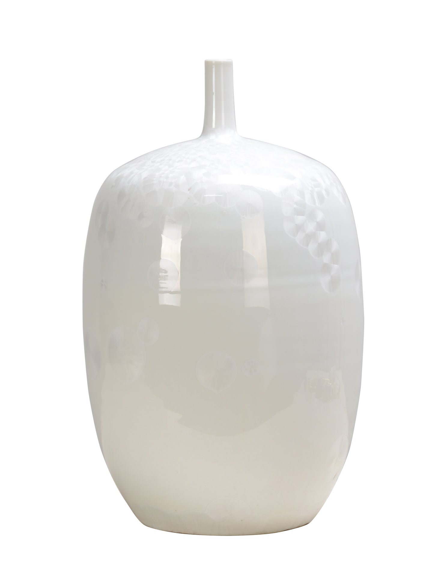 Glossy Spot Ceramic Beaker Vase - 34cm