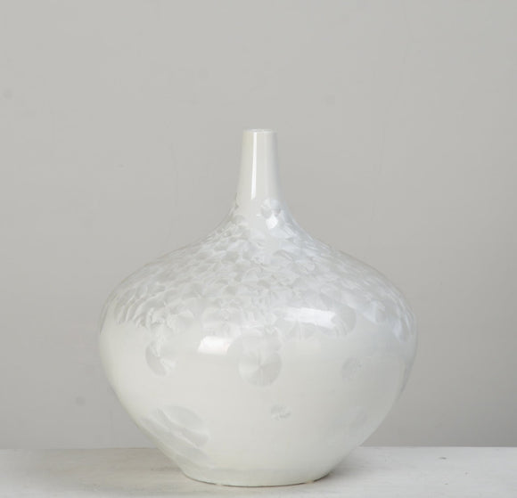 Glossy Spot Ceramic Beaker Vase - 27cm