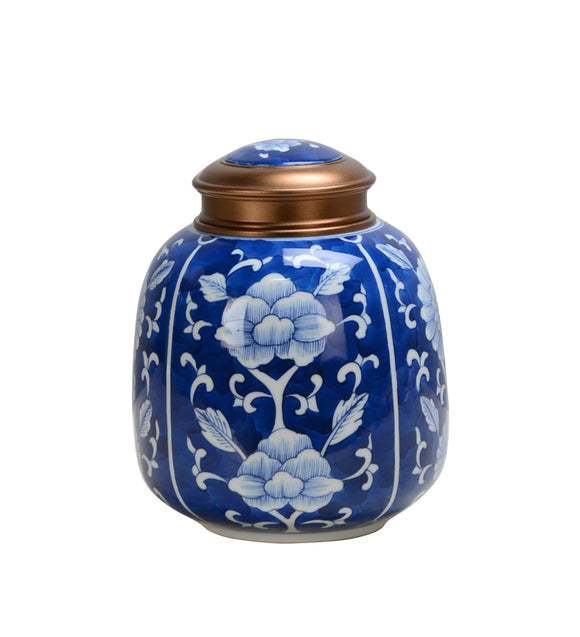 Coral Blue Mini Ceramic Jar