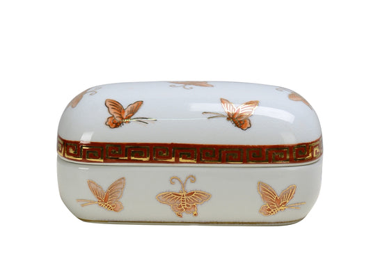 Butterfly Design Ceramic Trinket Box