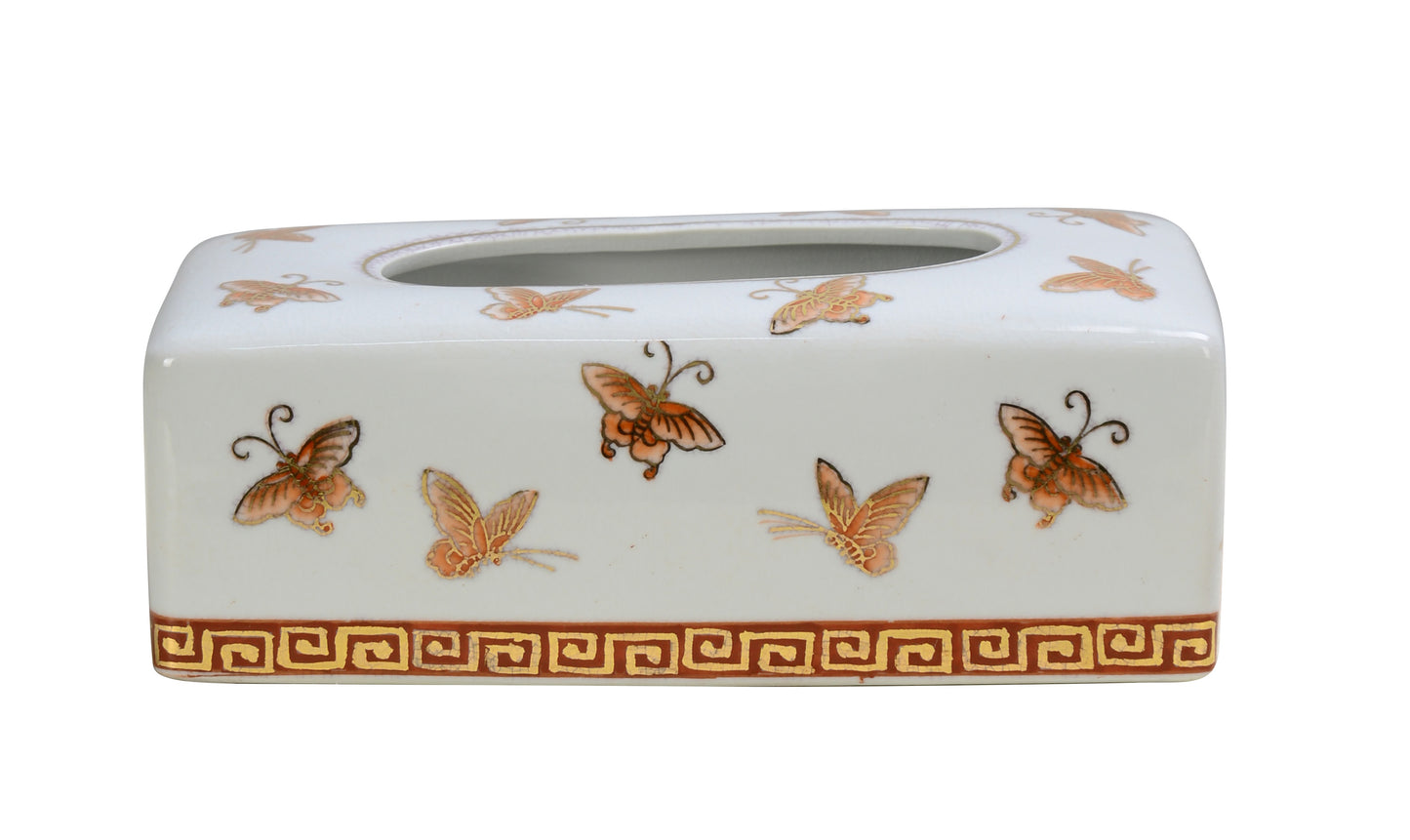 Butterfly Design Ceramic Tissue Box