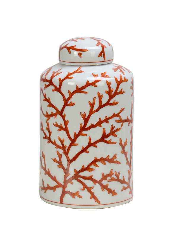 Coral Ceramic Jar - 21cm