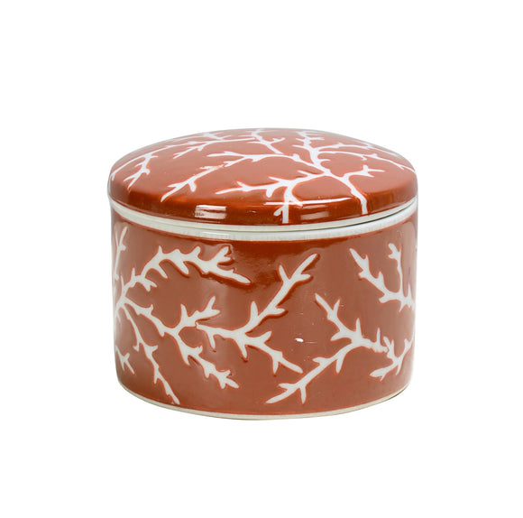 Coral Ceramic Mini Jar - 8cm