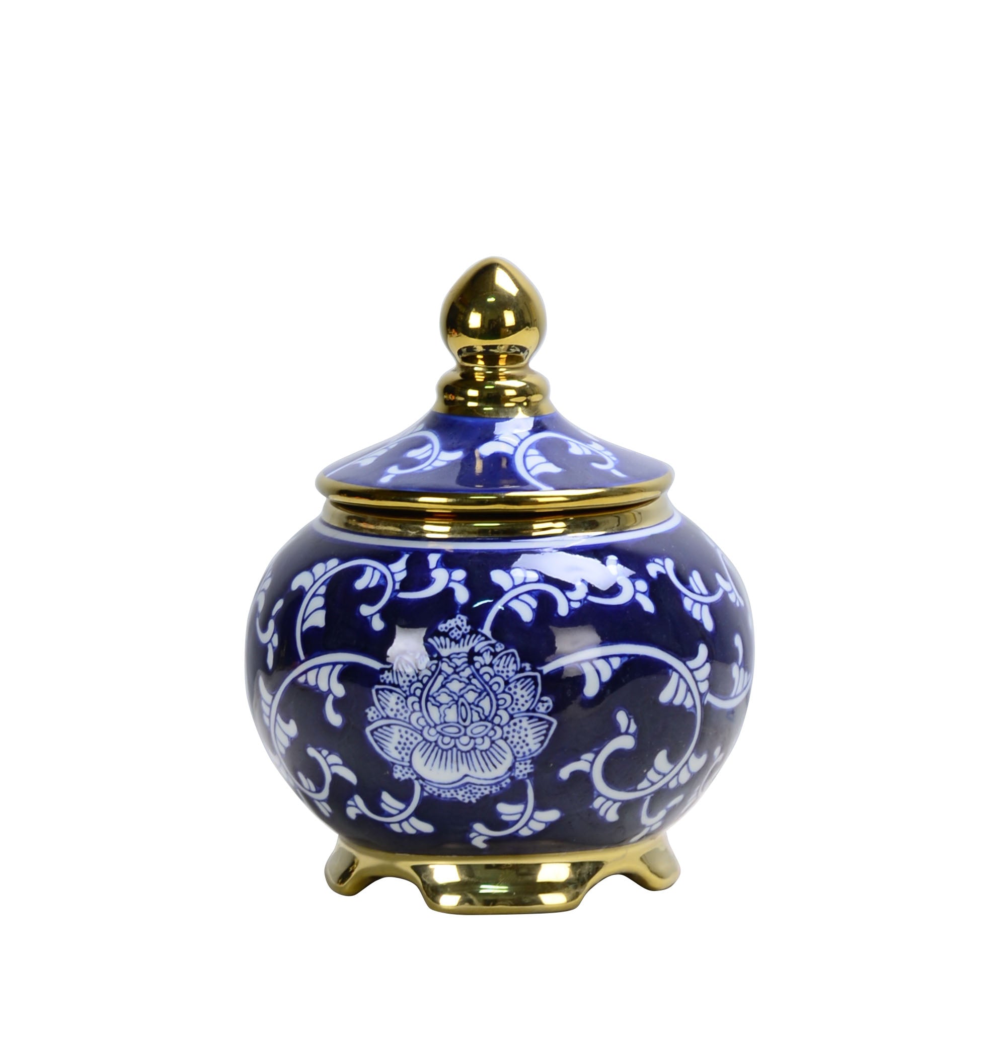 Chinoiserie Gold Trim Mini Ginger Jar - 18cm