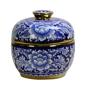 Chinoiserie Gold Trim Ginger Jar - 9cm