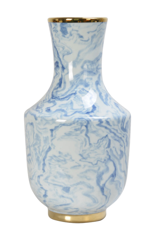 Ocean Gold Trim Beaker Vase - 37cm