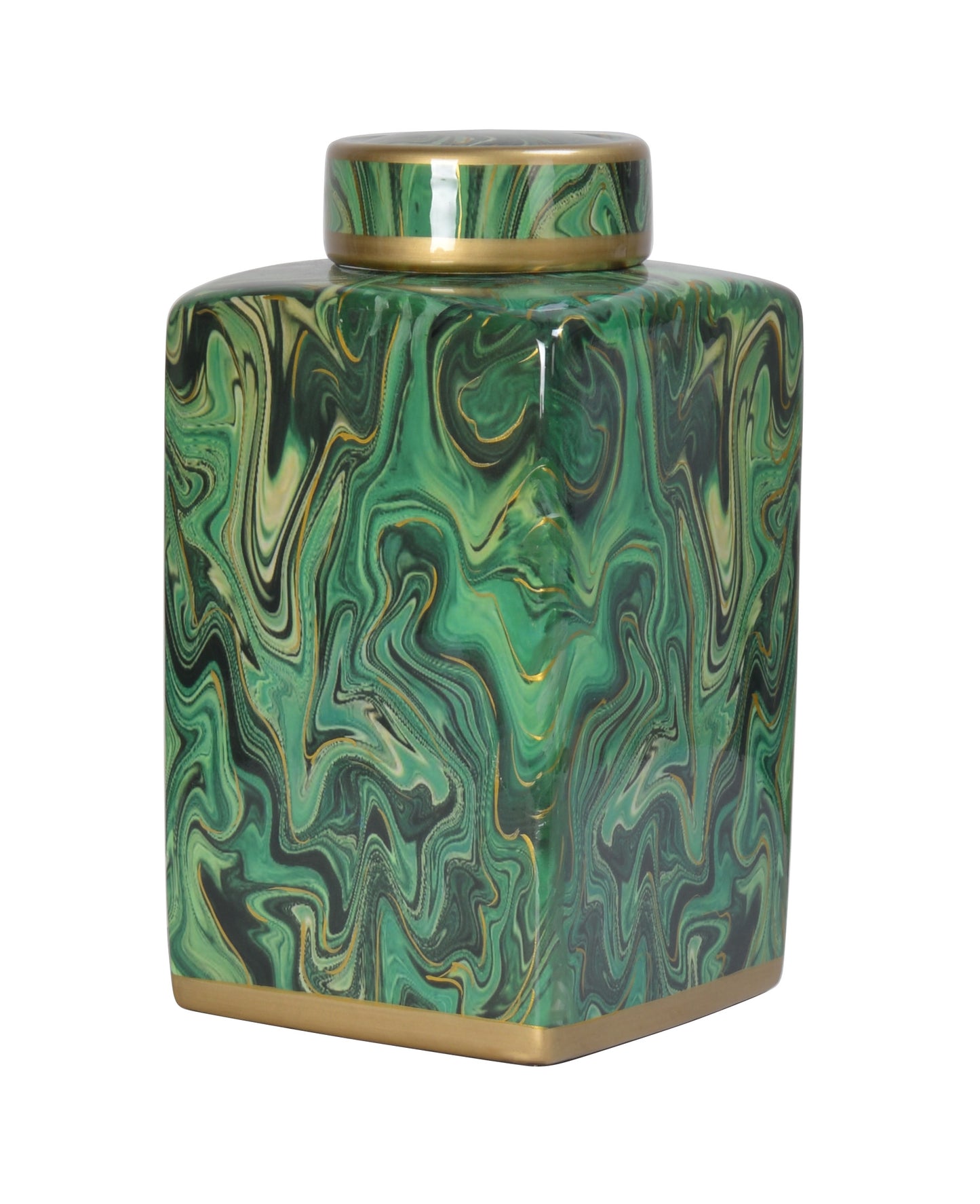 Malachite Design Ceramic Ginger Jar - 26cm