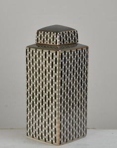 Black Pattern Ceramic Ginger Jar - 36cm