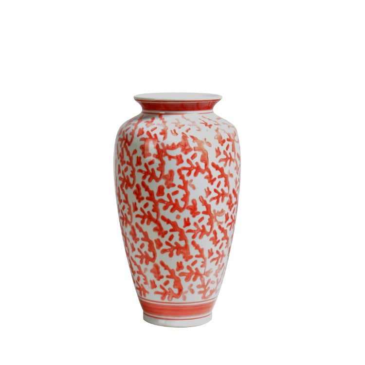 Coral Ceramic Vase - 36cm