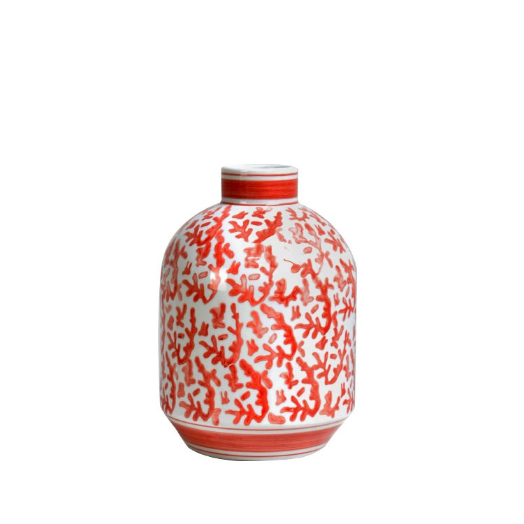 Coral Ceramic Vase - 33cm