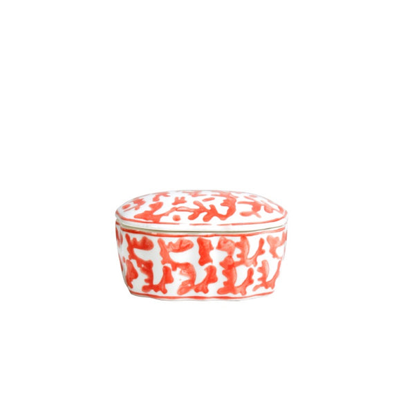 Coral Ceramic Trinket Box