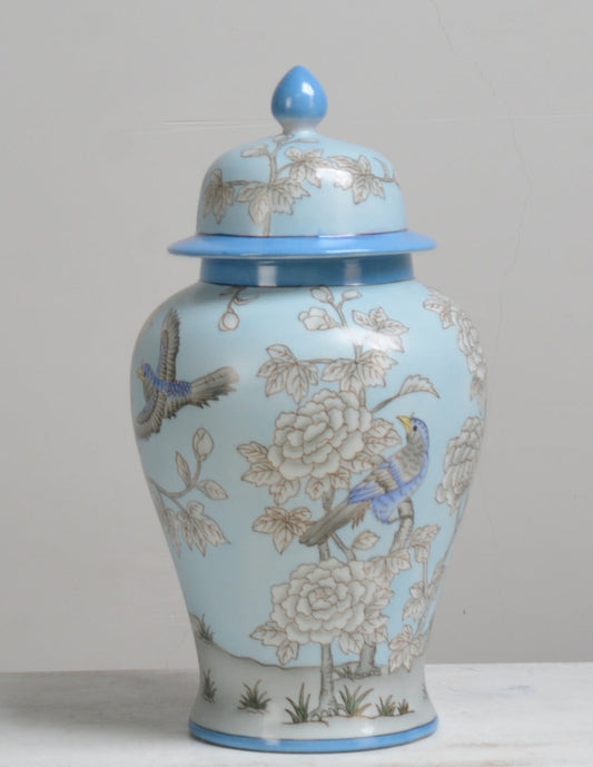Flower and Bird Ceramic Temple Jar - 38cm