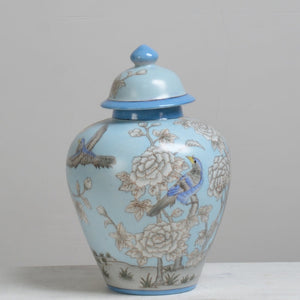 Flower and Bird Ceramic Temple Jar - 33cm