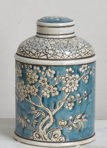 Peony Floral Ceramic Ginger Jar - 28cm