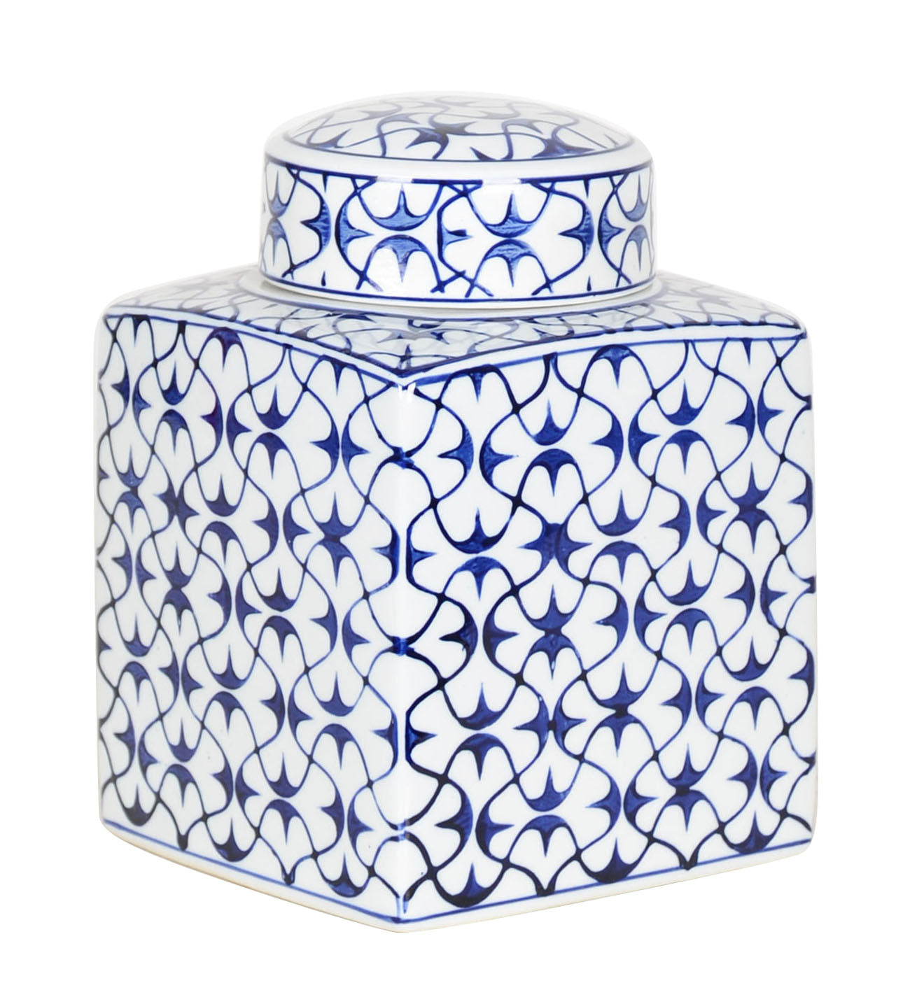 Curve Line Blue Ceramic Ginger Jar - 22cm