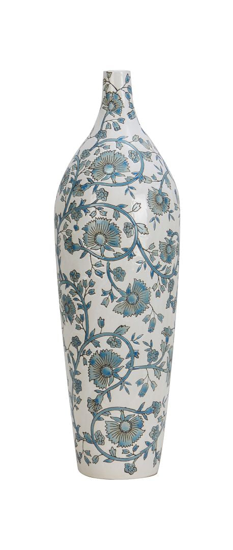 Floral Ceramic Beaker Vase - 54cm