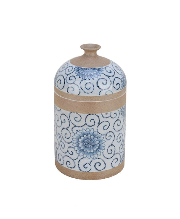 Flower Pattern Ceramic Mini Jar - 20cm