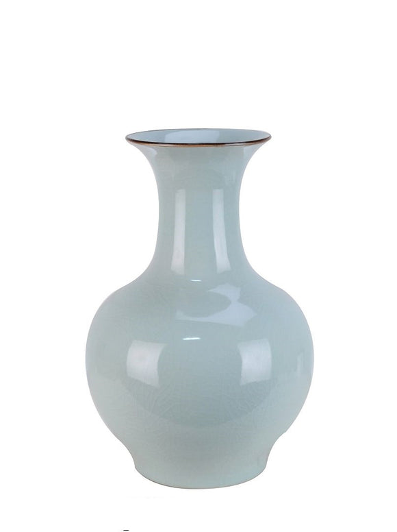 Glossy Light Blue Ceramic Vase - 42cm