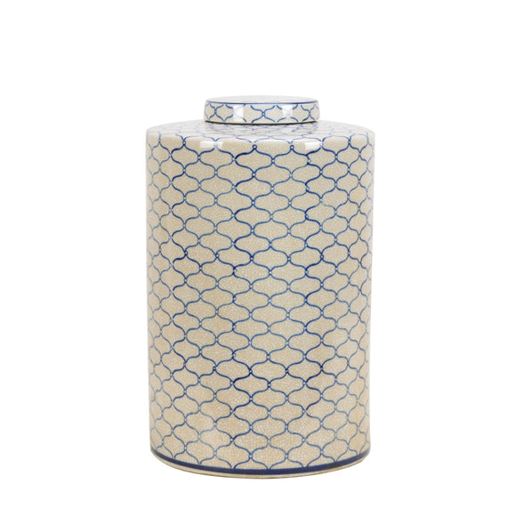 Wave Pattern Ceramic Ginger Jar - 33cm