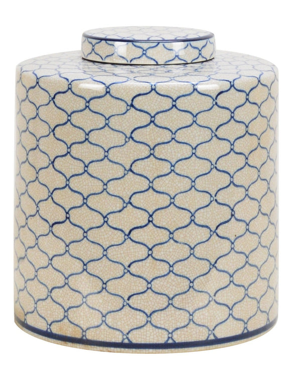 Wave Pattern Ceramic Ginger Jar - 23cm