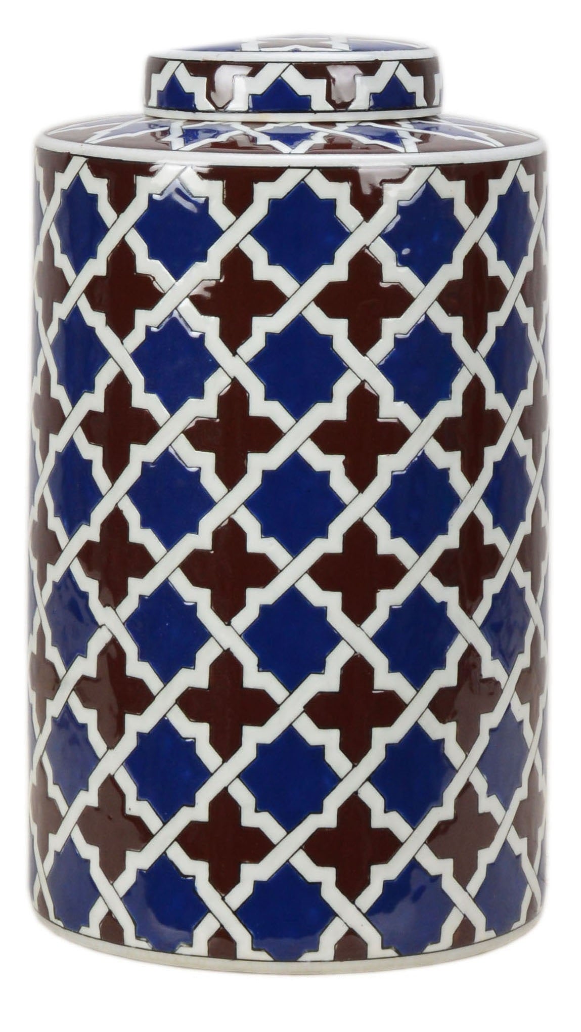 Geometric Pattern Ceramic Ginger Jar - 33cm