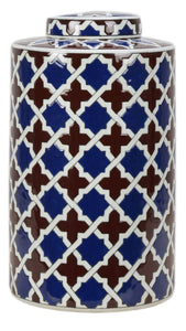 Geometric Pattern Ceramic Ginger Jar - 33cm