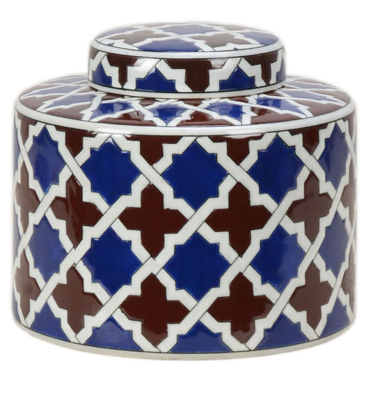 Geometric Pattern Ceramic Ginger Jar - 15cm