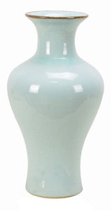 Glossy Light Blue Ceramic Vase - 32cm