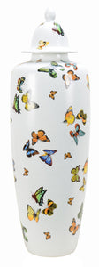 Colorful Butterfly Design Ceramic Ginger Jar - 58cm