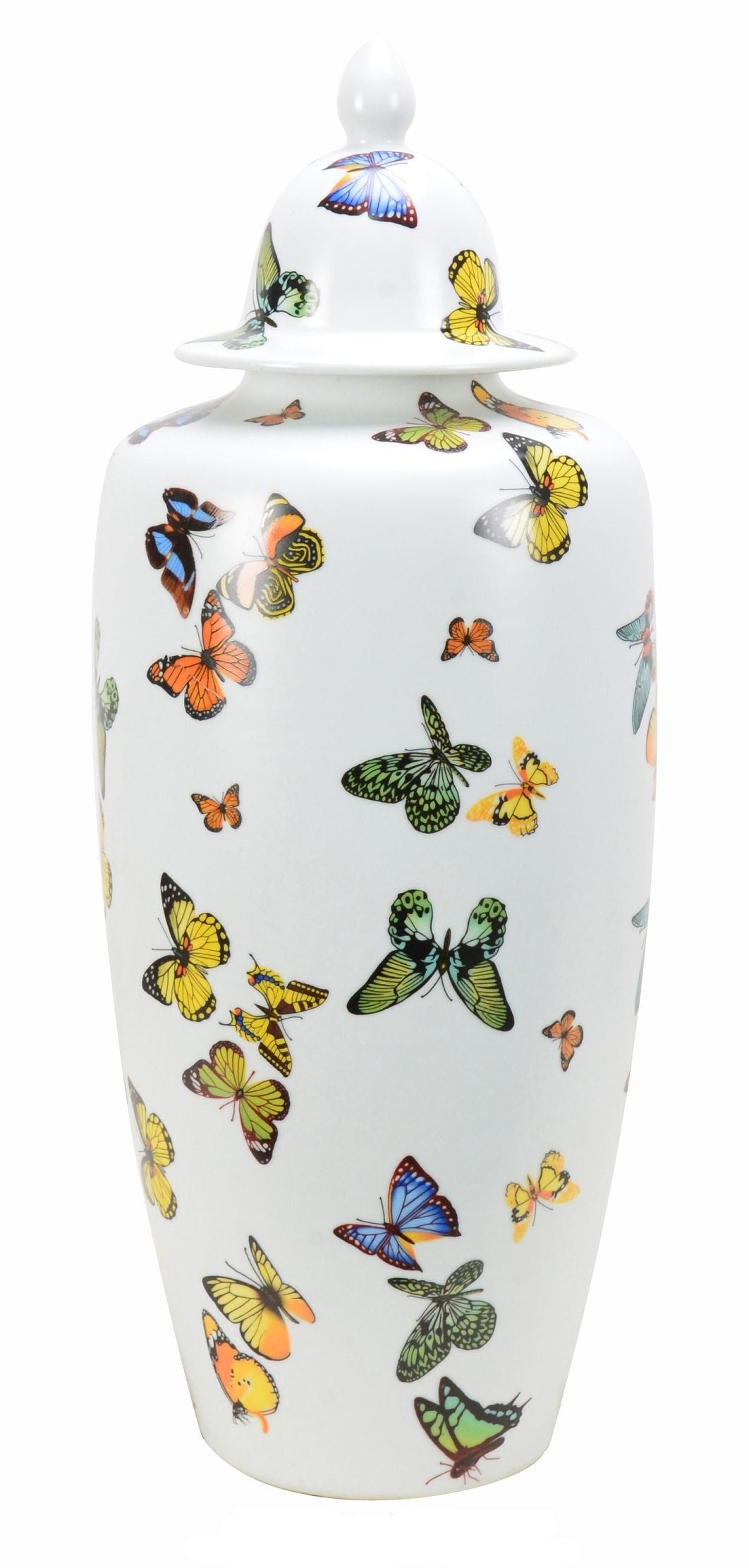Colorful Butterfly Design Ceramic Ginger Jar - 48cm