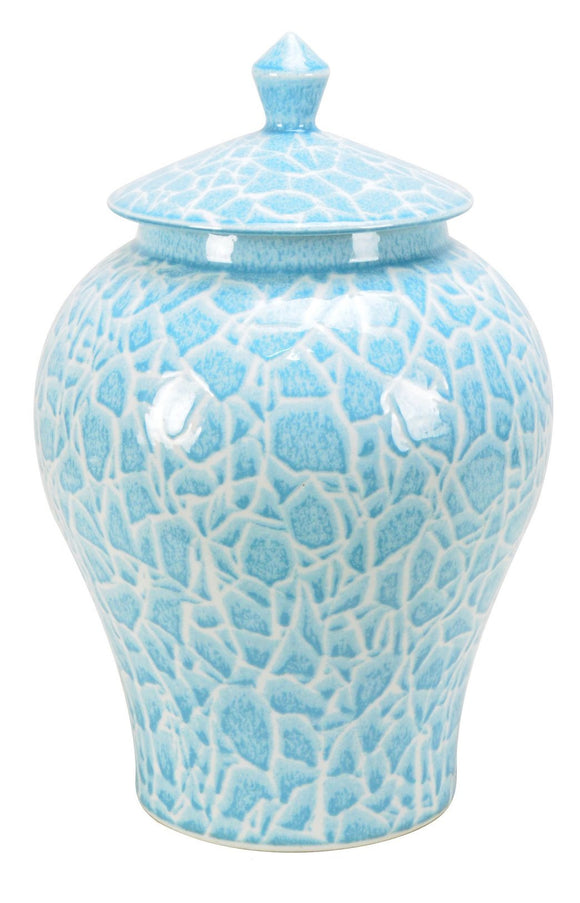 Blue Ceramic Ginger Jar - 33cm